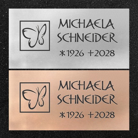 Schrifttafel horizontal "Schmetterling im Fenster"