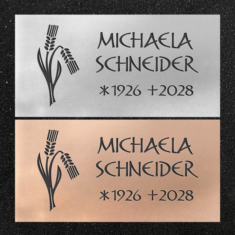 Schrifttafel horizontal "Zwei Ähren"