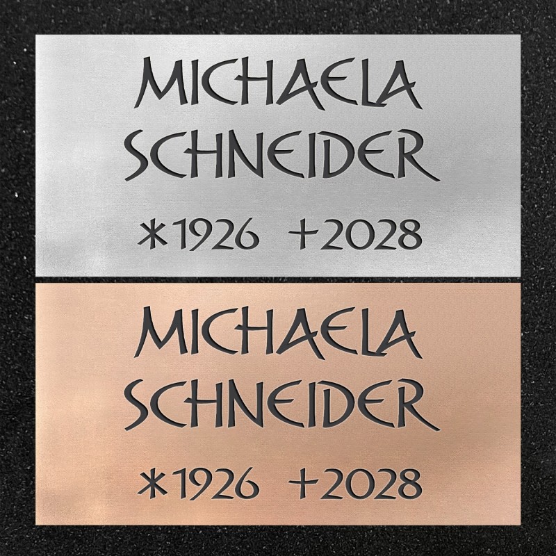 Schrifttafel horizontal "Ohne Ornament"