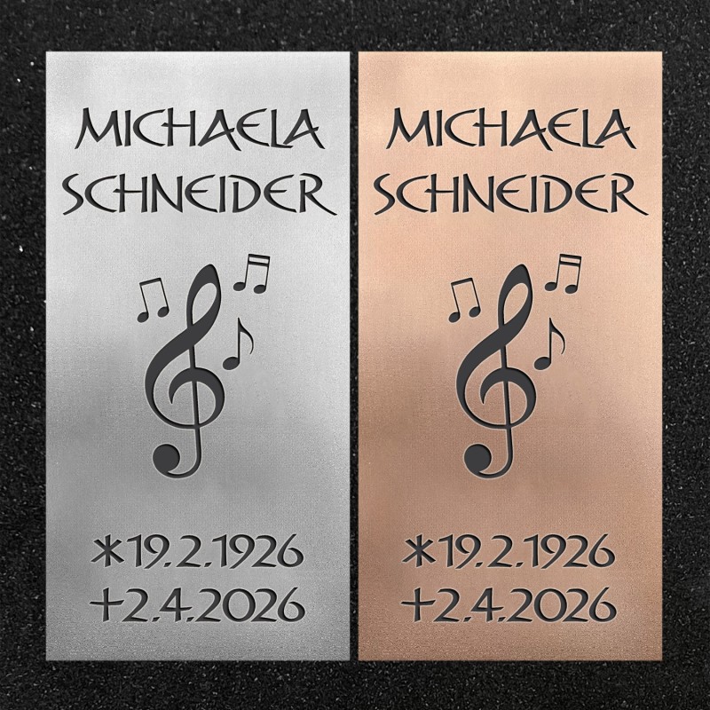 Schrifttafel vertikal "Notenschlüssel"