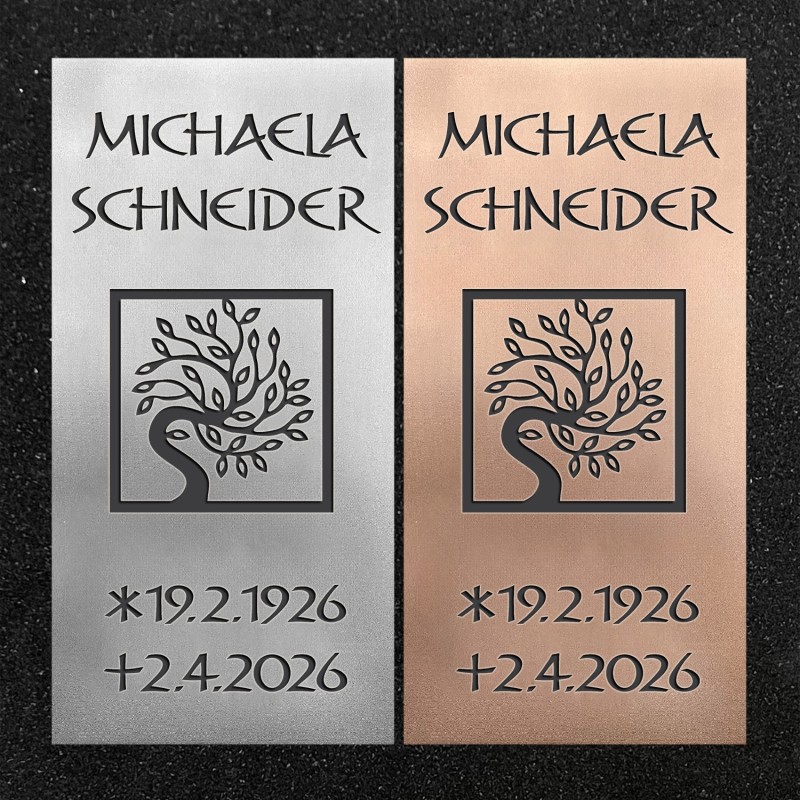 Schrifttafel vertikal "Blätterbaum"