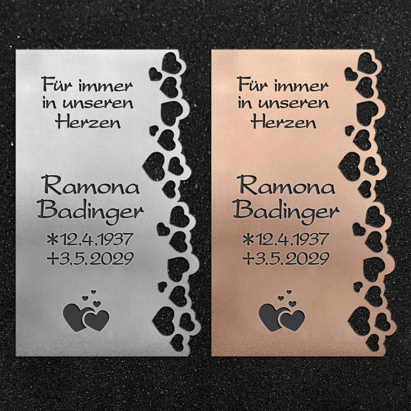 Design-Schrifttafel "Herzenband"