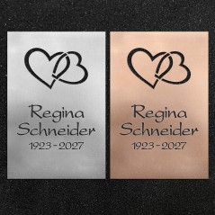 Design-Schrifttafel "Zwei Herzen"
