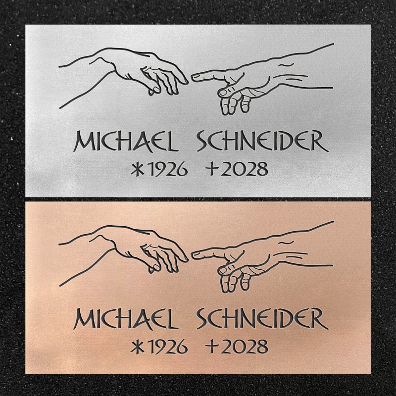 Schrifttafel horizontal "Erschaffung Adam"