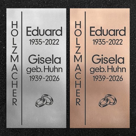 Design-Schrifttafel "Ehepaar Ringe"