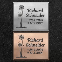 Design-Schrifttafel "Pusteblumen"