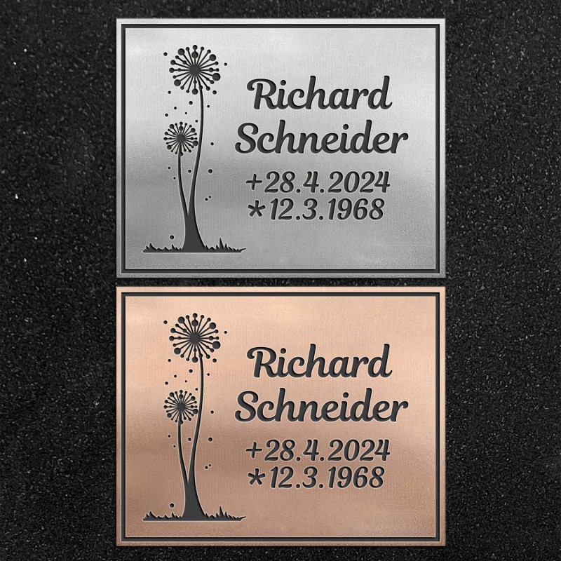 Design-Schrifttafel "Pusteblumen"