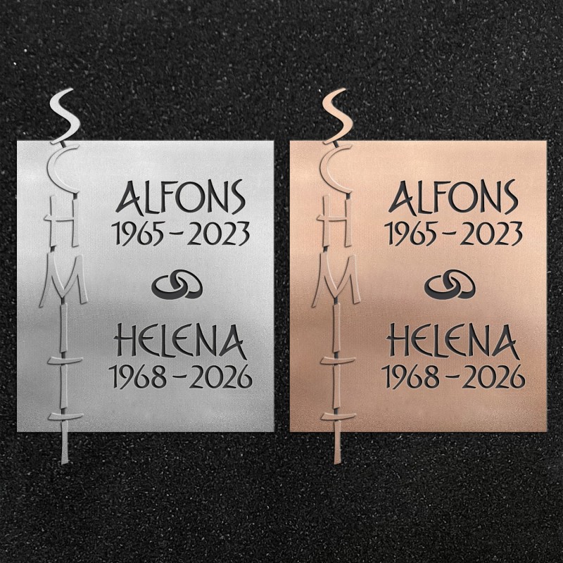 Schrifttafel mit Schriftzug "Design 7"