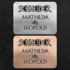 Schrifttafel mit Schriftzug "Design 8"