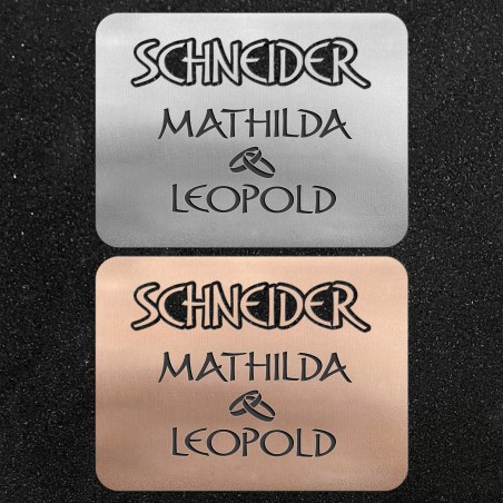 Schrifttafel mit Schriftzug "Design 8"