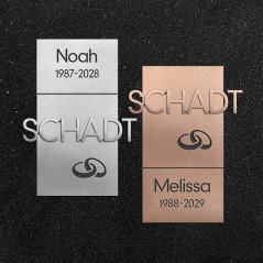 Schrifttafel mit Schriftzug "2-teilig"