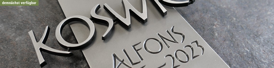 Schrifttafeln mit Schriftzug